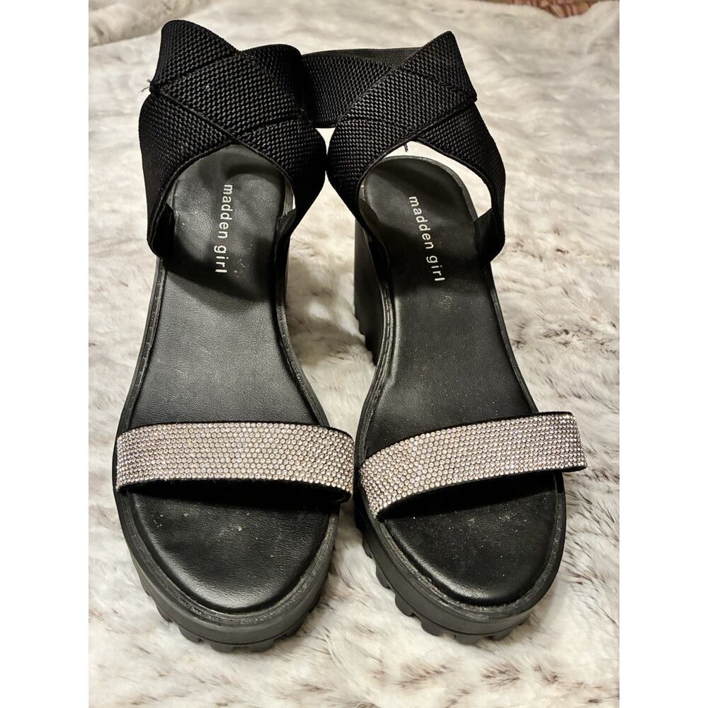 Madden Girl Women’s Black Platform Sandals Size 9